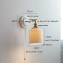 GobekUsa LED Ceramic Wall Lamp with Copper Arm for Bedroom Bathroom Mirror