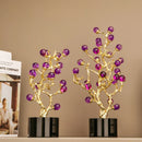 GobekUsa Amethyst Tree Metal Grapevine Statue Crystal Grape Home Decor