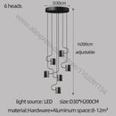 GobekUsa LED Staircase Chandelier: Adjustable Modern Living Room Lighting for Villa Decoration