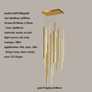 GobekUsa LED Rectangle Staircase Chandeliers Pendant Lighting Modern Living Room Decor
