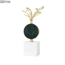 GobekUsa Gold-plated Flower Crystal Sculpture Desk Decoration Modern Crafts Room Decor