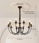 GobekUsa Black Metal Chandelier 8 Heads Pendant Lights for Home Decor