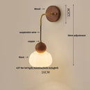 GobekUsa Copper Adjustable LED Wall Light - Modern Nordic Design, Pull Chain Switch, White Glass