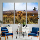 Scottish Highland Cow Cattle Art Canvas Print Farmhouse Wall