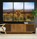 Scottish Highland Cow Cattle Art Canvas Print Farmhouse Wall
