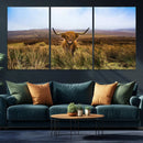 Scottish Highland Cow Cattle Art Canvas Print Farmhouse Wall