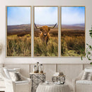 Scottish Highland Cow Cattle Art Canvas Print Farmhouse Wall