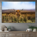 Scottish Highland Cow Cattle Art Canvas Print Farmhouse Wall