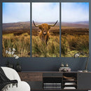 Scottish Highland Cow Cattle Art Canvas Print Farmhouse Wall