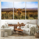 Scottish Highland Cow Cattle Art Canvas Print Farmhouse Wall