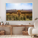 Scottish Highland Cow Cattle Art Canvas Print Farmhouse Wall
