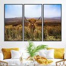 Scottish Highland Cow Cattle Art Canvas Print Farmhouse Wall