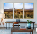 Scottish Highland Cow Cattle Art Canvas Print Farmhouse Wall