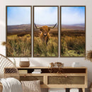 Scottish Highland Cow Cattle Art Canvas Print Farmhouse Wall