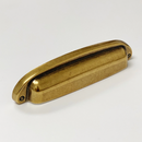 Drawer Cup Pull "Capri" in Antique Brass - Brass Cabinet Hardware