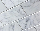 Bianco Carrara"C" Marble Brick  2"x4" (Deep Beveled) Polished Tile