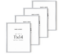 11x14 in, Set of 4, Silver Aluminum