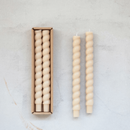 Unscented Twisted Taper Candles in Box, Set of 2 Cream