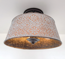 Ornate Copper Farmhouse Ceiling Light | 12" | 4-Bulb Flush Mount
