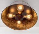 Ornate Copper Farmhouse Ceiling Light | 12" | 4-Bulb Flush Mount by The Lamp Goods