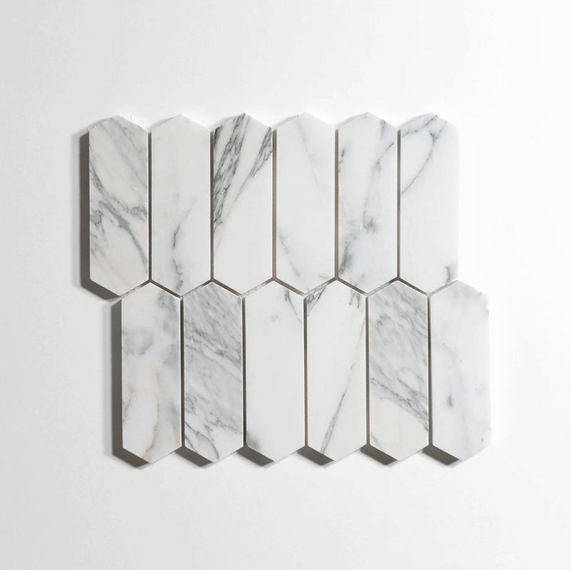Calacatta Pickett Honed Mosaic Marble Tile