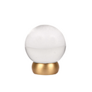 Glass Knob 1 1/8" Diameter in Transparent Clear and Brushed Brass