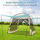 10 x 10 Feet Screened Canopy Tent w/ Vestibule and Zippered Door-Beige by LJGDeals