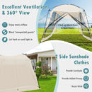 10 x 10 Feet Screened Canopy Tent w/ Vestibule and Zippered Door-Beige by LJGDeals