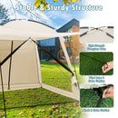 10 x 10 Feet Screened Canopy Tent w/ Vestibule and Zippered Door-Beige by LJGDeals