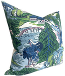 Pagoda Pillow Cover in Blue, Thibaut Pillows