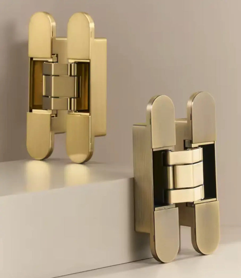 Aged Brass Invisible Door Hinge | Concealed Heavy-Duty Hinge