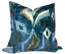 Artesian Velvet Pillow Cover in Mineral Blue, Thibaut Pillows