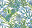 Protea Performance Pillow Cover in Blue + Green, Thibaut Pillows