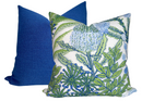 Protea Performance Pillow Cover in Blue + Green, Thibaut Pillows