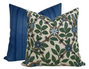 Ready to Ship, 16x16 Bamboo Bird Pillow Cover in Aqua Blue