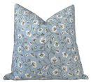 Ready to Ship, 22x22 Chelsea Floral Pillow Cover in Blue and Green With Self Welt