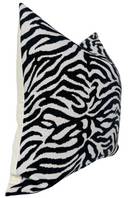 Zebra Noir Woven Pillow Cover