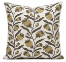 Thistle Vine Pillow Cover in Black and Gold, Schumacher Textiles