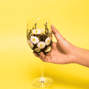 Painted Daisy Wine Glasses by Jersey Art Glass