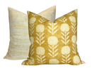 Zinnia Pillow Cover in Goldenrod, McLaurin + Piercy Textiles