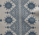 Carmania Pillow Cover in Indigo on Natural, Indoor Outdoor Pillows, Peter Dunham Textiles