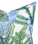 Protea Performance Pillow Cover in Blue + Green, Thibaut Pillows