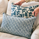 Flores Pillow Cover in Pacific Blue, Walter G Pillows, Decorative Throw Pillows