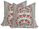 Cairo Pillow Cover in Coral, Thibaut Pillows