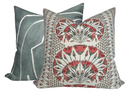 Cairo Pillow Cover in Coral, Thibaut Pillows