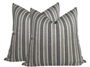 Amida Pillow Cover in Charcoal on Natural, Peter Dunham Textiles