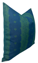 Fez Pillow Cover in Green Indigo, Indoor Outdoor Pillow, Peter Dunham Textiles