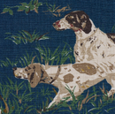 Pointers Pillow Cover in Navy Blue, Schumacher Textiles