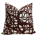 Ready to Ship, 22x22 Ecriture Pillow Cover in Rust, Holly Hunt Textiles