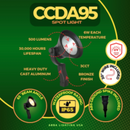 CCDA95 7W LED 3CCT Wide Beam Directional Outdoor Landscape Lighting 12V Low Voltage Aluminum Spotlight